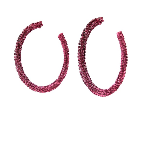 NWT Barbie™️ 💕The Movie x Zara Pink Hoop Earrings NWT - Picture 1 of 4